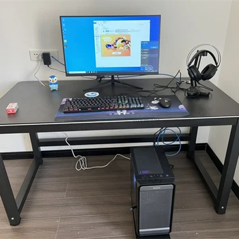 Современные искусственные настольные компьютерные столы для офисной мебели, настольный компьютерный стол для спальни, Домашние простые двойные столы для киберспорта