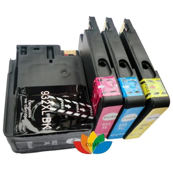 4x Совместимых чернильных Картриджа для принтера hp932 933 932XL 933XL Officejet Pro 6100 6600 6700 7110 7610 7512 7612 (с чипом)