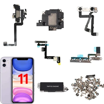 Замена внутренних деталей фронтальной камеры iPhone 11, ушного динамика, гибкого кабеля для увеличения громкости, полных винтов, Taptic Engine.....