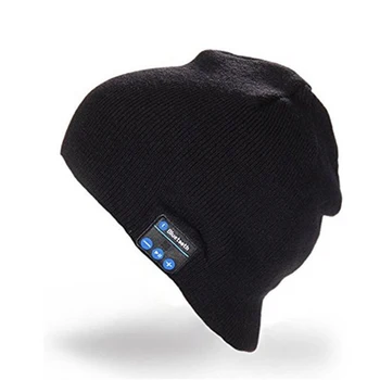 Музыкальные наушники, совместимые с Bluetooth, шапочка-бини, встроенный стереодинамик, Вязаная зимняя беспроводная шапочка для бега, спортивная