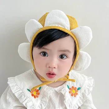Весенне-летняя Корейская Ветрозащитная шапочка, детская Шапочка, милая Солнцезащитная шапочка для малышей, реквизит для фотосъемки новорожденных, для маленьких мальчиков и девочек