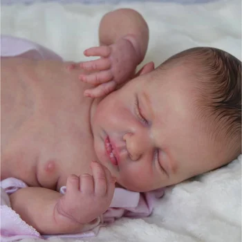 20-дюймовая виниловая кукла LouLou, моющаяся для всего тела, Новорожденный Младенец, Возрожденный Спящий, гибкий 3D-тон кожи с видимыми венами, кукла