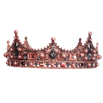 Мужские королевские короны - винтажная корона из страз в стиле барокко, мужская королевская корона для театрального выпускного вечера.