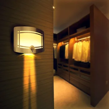 Компактная индукционная лампа для человеческого тела, ночник для прохода на балкон, Прикроватная лампа, светодиодная лампа для шкафа, чувствительная к ночному освещению, алюминиевый корпус