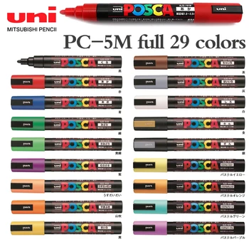 Uni Posca Краска Маркерная Ручка PC-5M Плакат, Рекламирующий Граффити Marcadores для Рок-Керамики, Стекла, Холста, Кружки, Деревянных Поделок, Рисунка