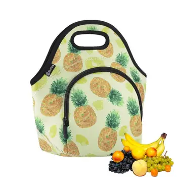 Ручная студенческая сумка для ланча с принтом, сумка для ланча для пикника, неопреновая ручная сумка, утепленные сумки для ланча для взрослых для пикника на природе