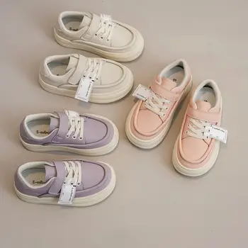 Обувь для девочек 2023 весенняя новинка детская обувь Детская мягкая повседневная обувь белоснежная обувь кроссовки в корейском стиле для мальчиков