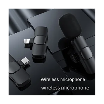 Беспроводной петличный микрофон, портативный мини-микрофон для записи аудио-видео в режиме реального времени, микрофон для мобильного телефона A