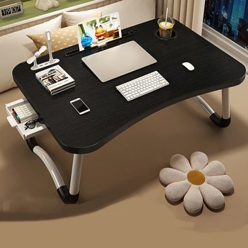 Домашний складной стол для ноутбука для завтрака, регулируемый по высоте и наклону поднос для кровати, откидные столы для стола с выдвижным ящиком