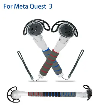 Для виртуальной игры Meta Quest 3 Handle Strap с расширенными ручками для гольфа и тенниса, регулируемым ремешком для защиты контроллера