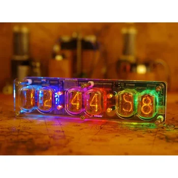 RGB 6-значные ламповые часы Nixie Glow IN12 со светодиодной подсветкой, время автоматической калибровки Wi-Fi, Тип C 5V