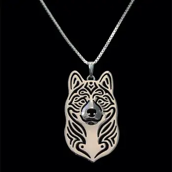 Ожерелья для собак из ювелирного сплава для влюбленных, женские металлические ожерелья для собак Акита, прямая поставка