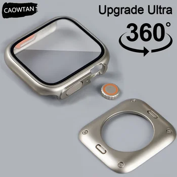 Смените чехол Ultra Full Cover для Apple Watch 45 мм 44 мм 40 Мм 41 мм Защитная пленка из закаленного Стекла для iWatch Серии 8 7 6 SE 5