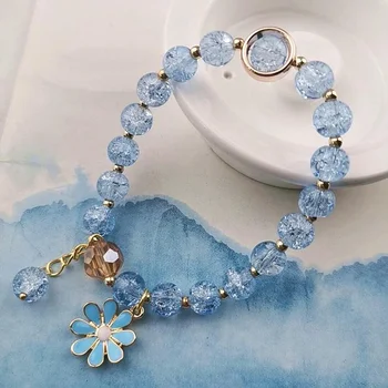 Изысканный модный браслет из бисера с хрустальным цветком для женщин Sen Bracelet Ins Популярный дизайн ювелирных браслетов с кристаллами Pulseras