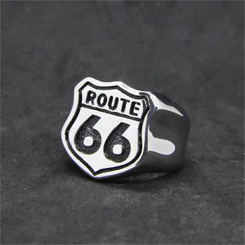 1 шт. поддержка Прямая поставка Новейшее кольцо для шоссе Route 66 из нержавеющей стали 316L, хит продаж, кольцо в байкерском стиле