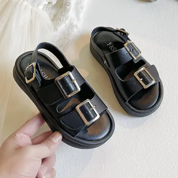 2023 Новые летние Сандалии для девочек Модные Новые черные пляжные сандалии для мальчиков Дышащая противоскользящая детская спортивная обувь Детские повседневные сандалии