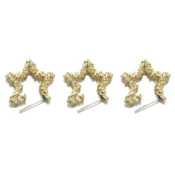 Модные серьги-кольца Y2K из латуни с полыми текстурированными пятиконечными звездами, Модные Подарочные ювелирные Аксессуары для женщин
