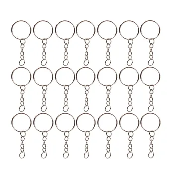 200шт разъемных колец для ключей с серебряным кольцом для ключей и открытыми переходными кольцами оптом для поделок своими руками (1 дюйм /25 мм)