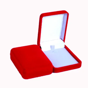 12 шт. Модная Квадратная красная бархатная коробка для кулона, ожерелья, подарочной упаковки ювелирных изделий, Органайзера для хранения с белой губкой