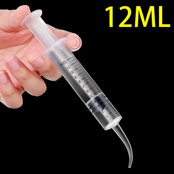 20шт Одноразовый шприц для орошения зубов объемом 12 МЛ С изогнутым наконечником, инжектор для отбеливания зубов, инструменты для гигиены полости рта