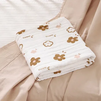 Мультяшное одеяло, 4 слоя муслина, Пеленальное одеяло, Хлопчатобумажная ткань, Марлевый чехол для детских вещей, Банное полотенце для новорожденных, Постельное белье для колясок, детские Одеяла