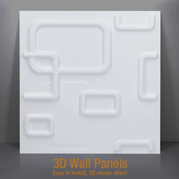 30 см Декоративная 3D настенная панель с волнистым ромбовидным рисунком, несамоклеящаяся пластиковая плитка, 3D наклейка на стену, обои для гостиной, ванной комнаты