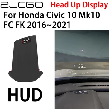 ZJCGO Автомобильный HUD Головной Дисплей Спидометр Проектор Сигнализация Электронные Аксессуары для Honda Civic 10 Mk10 FC FK 2016 ~ 2021