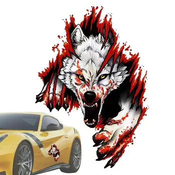 Наклейка Car Wolf На Кузов Автомобиля Водонепроницаемые Наклейки Fun Wolf Decor Оконные Наклейки Наклейки На Экстерьер Автомобиля Для Пикапа SUV RV