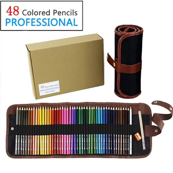 48-цветной Набор акварельных карандашей высокого качества для профессионального художника С держателем для карандашей, точилкой и кистью