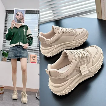 Новая женская обувь Корейское издание папины туфли студенток Спортивная повседневная обувь для бега на толстой подошве Модные кроссовки
