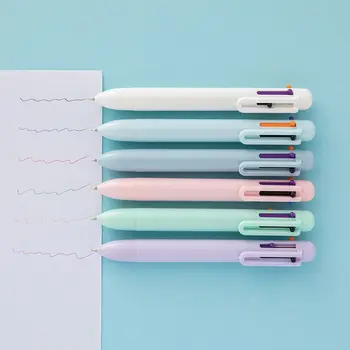 40ШТ 0,5 мм Креативная шариковая ручка Macaron 6 цветов, однотонная ручка, студенческая многоцветная масляная ручка, ручка для блокнота цвета сердца для девочек