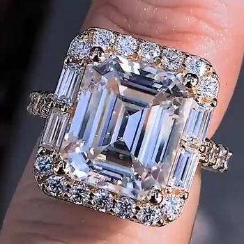 Настоящее Платиновое кольцо PT950 для женщин на годовщину свадьбы, Обручальное кольцо с бриллиантом из муассанита с изумрудом 1, 2, 3, 4, 5 карат, Модное кольцо с бриллиантом из муассанита