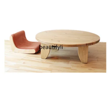 Индивидуальная Скандинавская мебель из свежего бревна круглый Журнальный столик из чистого массива Дерева Журнальный столик для гостиной Письменный стол Модный круглый стол