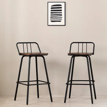 Барный стул минималистичный барный стул стул с высокими ножками стул со спинкой стул железный стул из массива дерева
