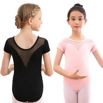 Новое поступление, Балетное танцевальное трико для маленьких девочек, детские гимнастические танцевальные костюмы с бантом и длинным/коротким рукавом, боди для танцевальной одежды