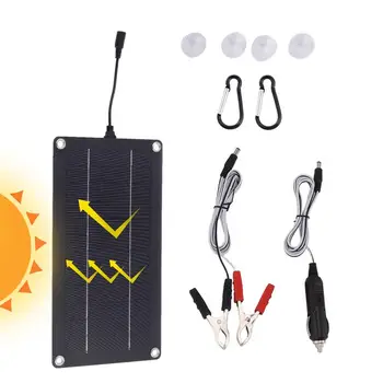 Солнечное зарядное устройство для автомобильного аккумулятора, портативное устройство для обслуживания солнечной батареи 12 В / 24 В, Многофункциональный водонепроницаемый комплект для быстрой зарядки солнечной панели