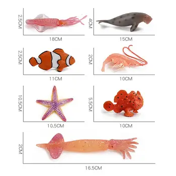 7шт модель морской жизни обучающая каменная рыба красный рак для украшений