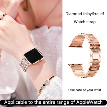 Металлический ремешок для часов apple watch band ultra2 49 мм 45 мм 44 мм 42 мм 41 мм 40 мм 38 мм Металлический ремешок с бриллиантами Серии 9 8 7 6 5 4 3 2 1 SE