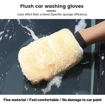 Перчатки для мойки автомобилей из искусственной шерсти, водопоглощающие перчатки для полировки автомобилей, мягкие перчатки для мойки автомобилей, микроволокно для стекла, ПВХ, пластика, кожи