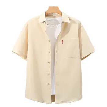 2021 плюс размер печати в китайском стиле, однотонная повседневная мужская новая молодежная рубашка с короткими рукавами