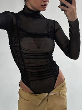 Louatui, женские однотонные топы, футболки с круглым вырезом и длинными рукавами, весенне-осенние облегающие рубашки