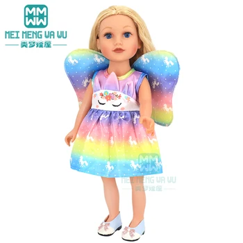 НОВОЕ платье с крыльями ангела, игрушки, кукольная одежда для новорожденной куклы, подарок американской куклы для девочки