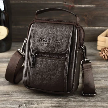 Мужская маленькая сумка-мессенджер через плечо, поясные сумки, повседневный ремень, набедренная повязка, поясная сумка, сумка-тоут из натуральной кожи, деловая сумка