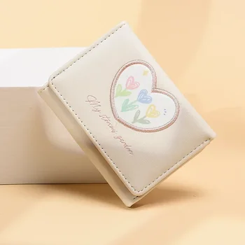 Корейская версия женского кошелька для студентов, Новый трехстворчатый кошелек большой емкости, симпатичный маленький Свежий Кошелек с несколькими картами
