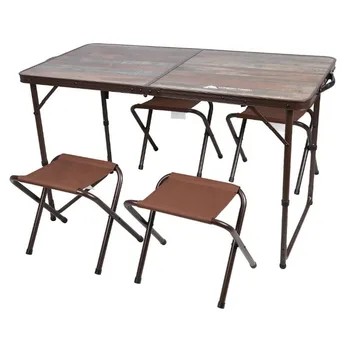 Прочный стол и табуреты из стали и алюминия с открытыми отверстиями 19,29 