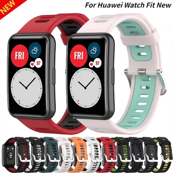 Силиконовый Ремешок для Huawei Watch Fit Оригинальный Сменный Ремешок Для Смарт-часов, Защитный Чехол для Часов Huawei Watch Fit New Corre
