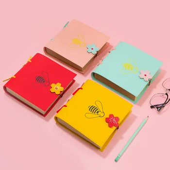 Записная книжка Cute Little Bee Journal из искусственной кожи, планировщик для студенческих канцелярских принадлежностей, блокнот для делового офиса, школьные тетради