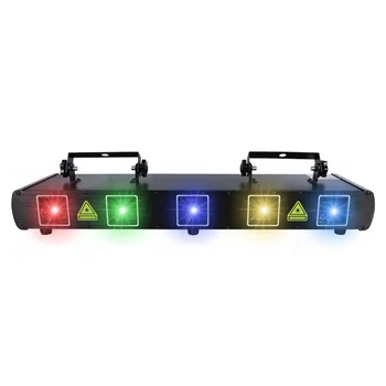 Высококачественный 5-Лучевой Эффект, Активированный Звуком DJ Party Projector Lights RGBYC LED Music Light с управлением DMX Для Дискотеки Ночного Клуба