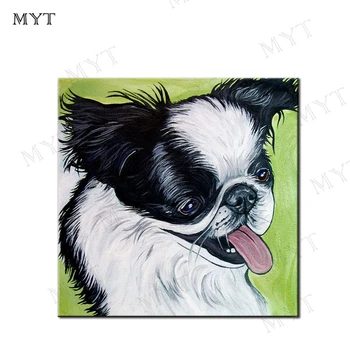 Холст с ручной росписью маслом MYT, черно-белые собаки, Картины маслом на стене гостиной, столовой, без рамы
