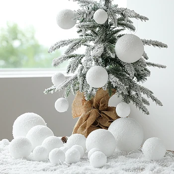 Рождественские снежные шары, белый шар с помпоном для Рождественской елки, подвеска Для семьи, детские игрушки для игр в помещении, игрушки для улицы, подарки для детей